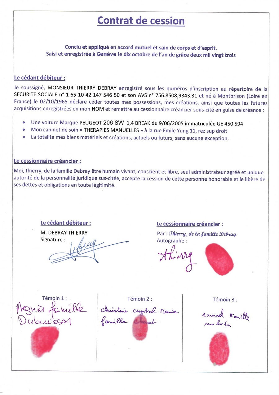 contrat de cession Thierry Debray